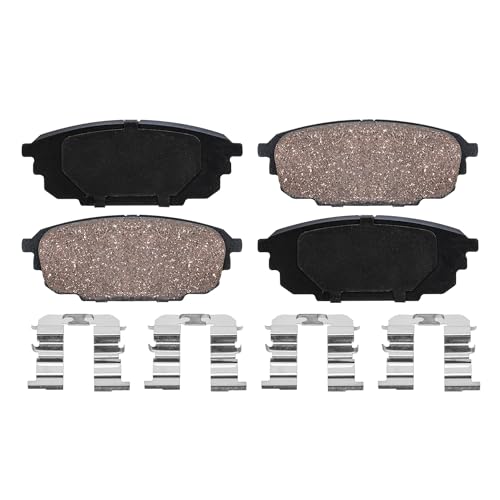 Image of Detroit Axle - Rear Ceramic Brake Pads Replacement for 2001-2003 Mazda Protege Protege5 Brakes Pads w /Hardware and Brake Cleaner Fluid