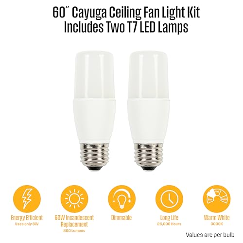 Image of Westinghouse Cayuga LED Ceiling Fan with Light, 60-Inch, Brushed Nickel