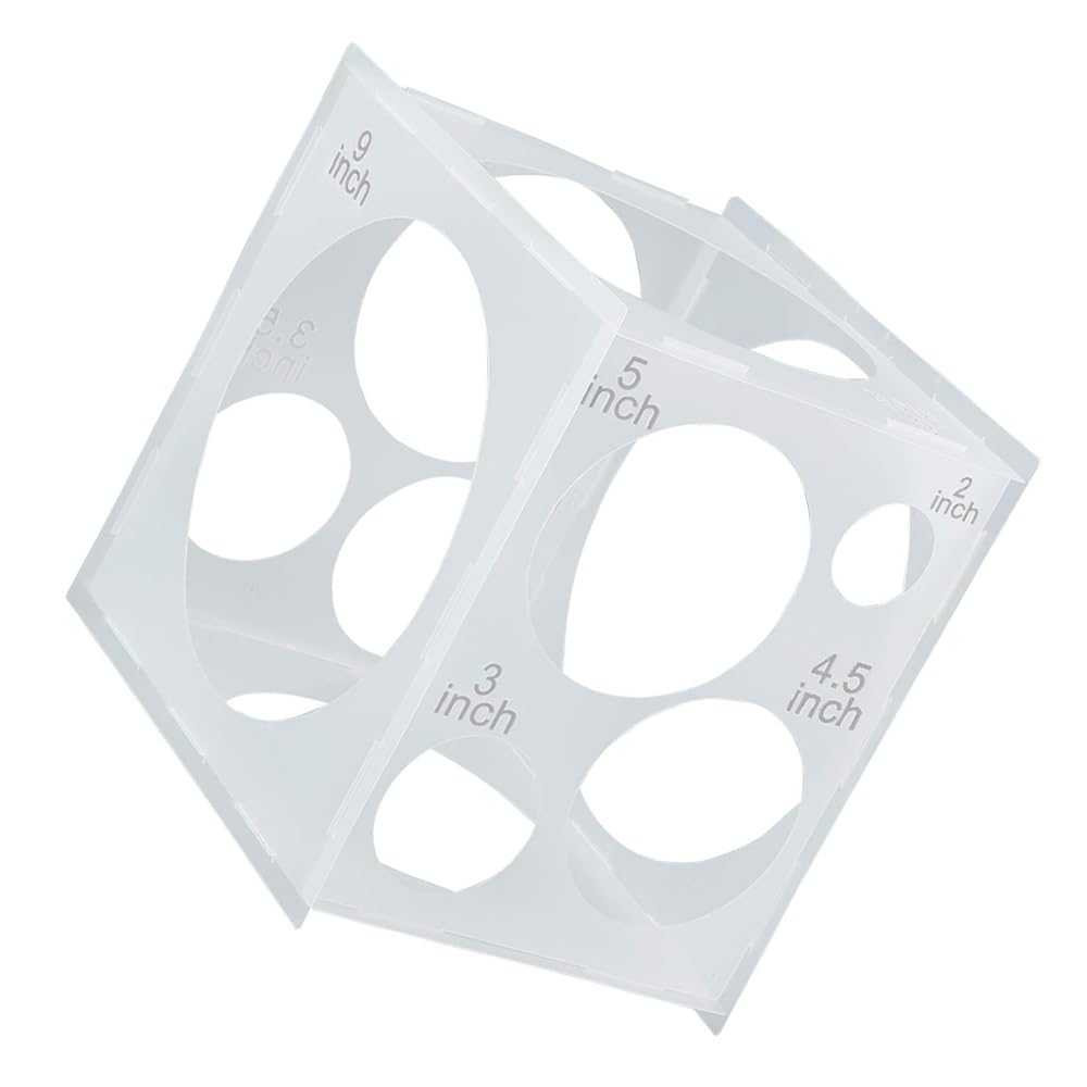 Caja medidora de Globos Desmontable de medición Simple de 11 Orificios Caja medidora de tamaño de Globo de plástico Plegable Adecuada para cumpleaños y Fiestas de Bodas