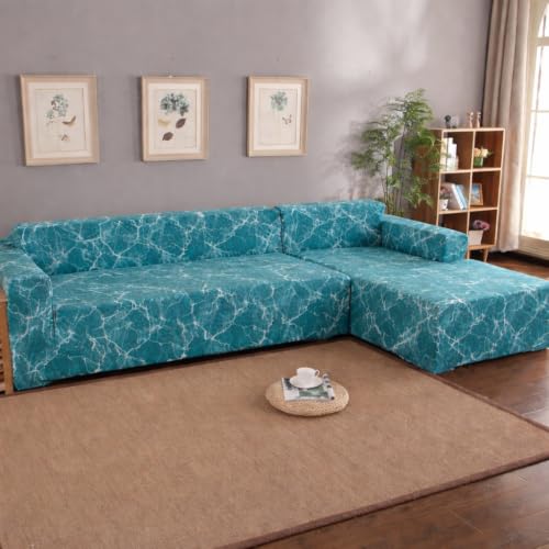 Gifts Island Premium 160GSM Polyester Spandex Teal Marble Stretch...