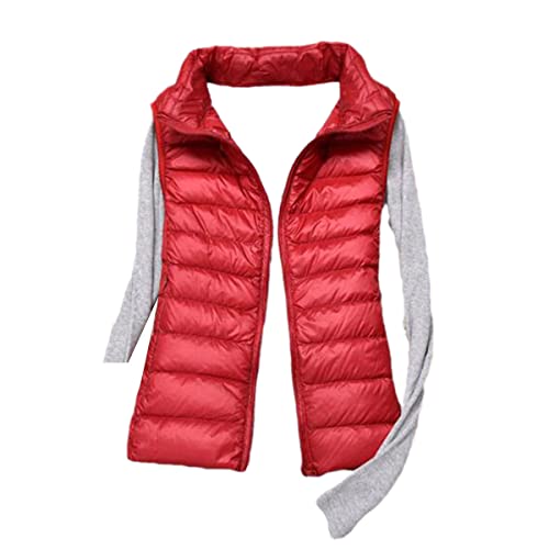 Chaleco sin mangas ultra ligero para mujer en talla XXL color rosso