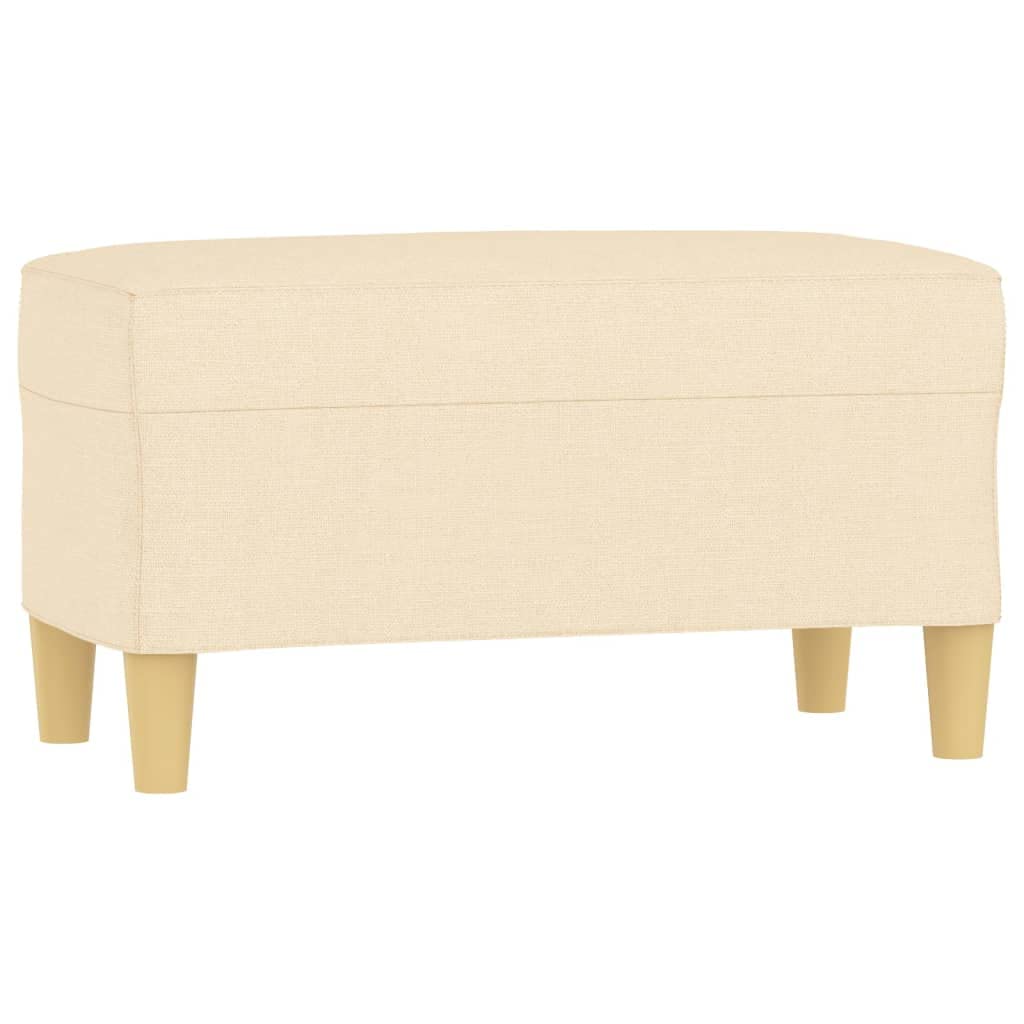 vidaXL Banco Taburete Recibidor Entrada Pasillo Dormitorio Salón Comedor Tapizado Acolchado Cama Asiento Mueble Patas de Tela Crema