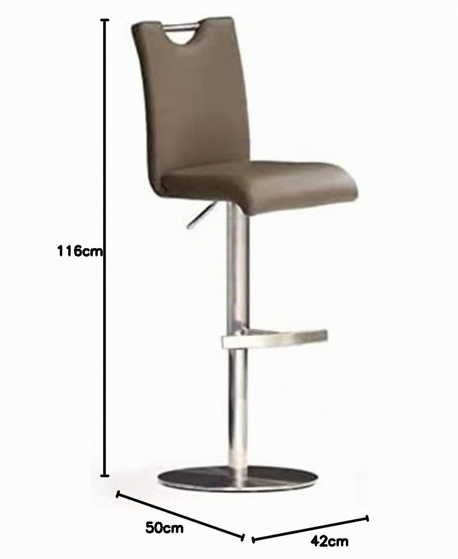 Robas Lund Barhocker mit Lehne Barstuhl Cappuccino drehbar 360 Grad, Hocker höhenverstellbar, PU BAR.DO
