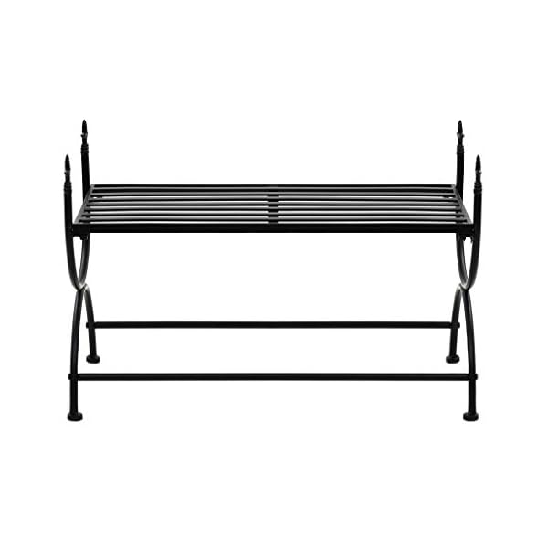 Bench Vintage Style Metal 83x42x55 cm Black - Image 4