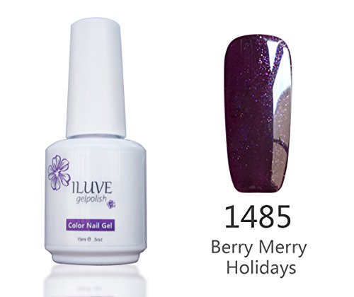 iLuve Long Lasting Soak Off Nail Polish with 238 Color Choices | 1 bottle with 15ml of UV Gel Polish | Berry Merry Holidays Color #1485