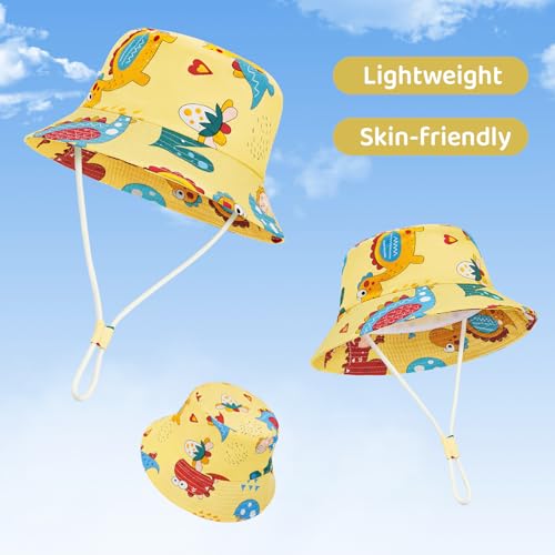 Durio Toddler Sun Hat with Adjustable Chin Strap, UPF 50+ Wide Brim Toddler Bucket Hat, Baby Summer Beach Hat for Boys Girls2