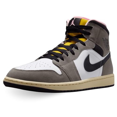 Air Jordan 1 Mid SE Cave Stone Mens Lifestyle Shoes (White/Cave...