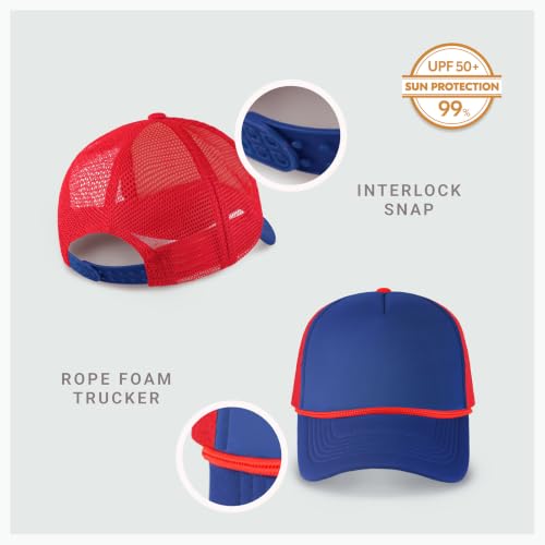 Image of CHOK.LIDS Classic Foam Trucker Hat Summer Mesh Rope Cap Solid Two Toned Blank Hat Mens Womens Adjustable Strap Light Weight