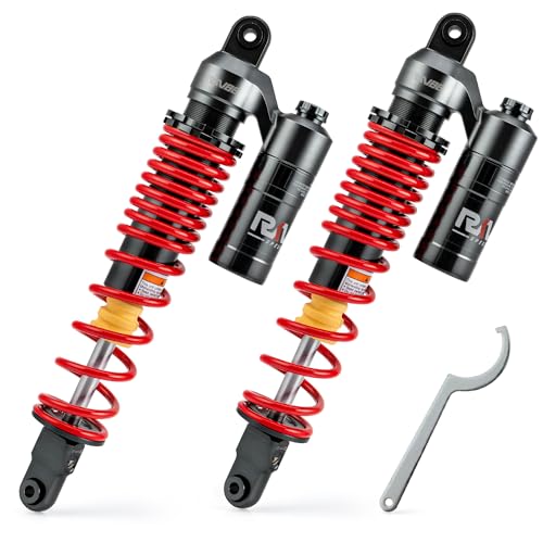 Adjustable 425mm Front Air Shock Absorbers, CNC Machining Process, Fit for Yamaha YFZ450 2004-2013, YFZ450R 2009-2020 ATV (1 Pair, Red)