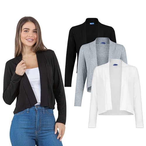 Image of Azules Cropped Cardigan for Women, Open Front Drape Lightweight Sweater Long Sleeves Women's Cardigans