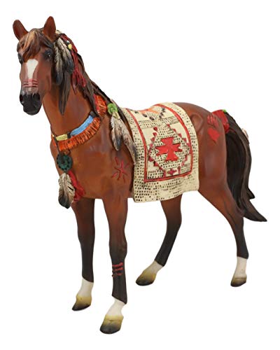 Estatua decorativa de caballo navajo tribal 9.5 pulg