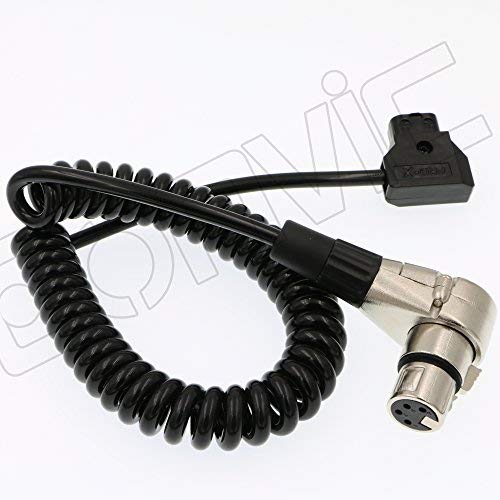 Câble D-Tap vers XLR 4 broches avec connecteur femelle coudé et gaine rétractable