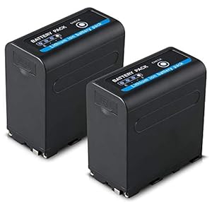 2X Blumax Akku ersetzt Sony NP-F980 / F970 / F750 / F550-10050mAh mit 5V USB Ausgang (Powerbankfunktion) und DC Strom-Eingang