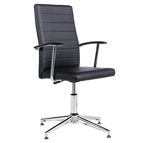 Silla de escritorio para despacho modelo Look con base fija color negro  Sedutahome