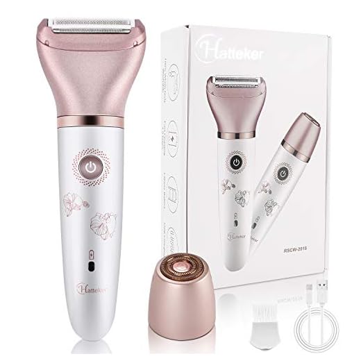 Electric Razors for Women - Painless 2-in-1 Shaver for Women Hair Remover for Face, Legs and Underarm Wet & Dry, Portable Bikini Trimmer, Lady Hair Removal with 2 Trimmer Heads- Micro USB Recharge