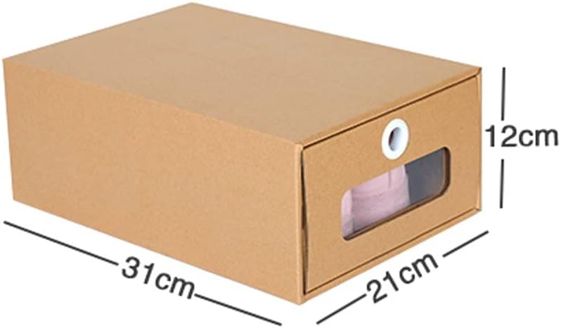 数量限定！靴収納ボックス透明な靴キャビネットラッククラフト紙靴箱カートン紙の引き出しストレージ10パック (Size : 42cm*60cm) 介護靴 ファスナー