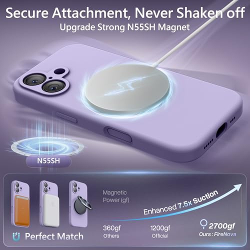 Image of FireNova Magnetic for iPhone 17 Case, Compatible with MagSafe, [Integrated Silicone Camera Control Button] [Camera Protection] Anti-Scratch Microfiber Lining Phone Case, 6.3 inch, Clove Purple