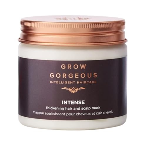 Grow Gorgeous Intense | Thickening Hair and Scalp Mask | Strengthening Treatment for Fine Hair | Thinning Hair – Biotin, Caffeine & Hyaluronic Acid | Vegan & Sulfate-Free | 200ml