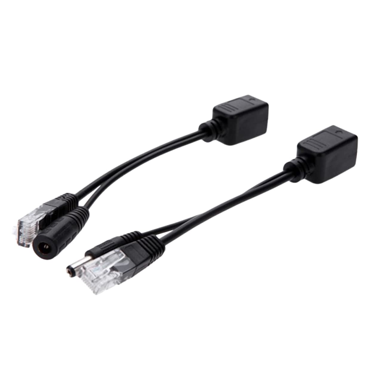 2Pcs Splitter Adapter Set Full Copper Cable Connector for Security Cameras Routers and Internet Telephony Dc