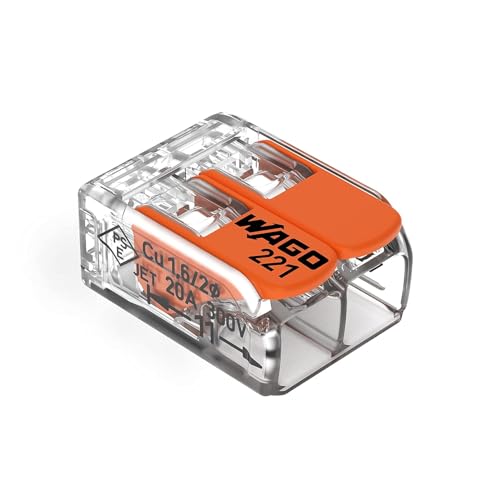 Connector with levers; universal for all conductors; max. 4 mm; 2-conductor; clear housing; Max. 85C (T85) Surrounding Air Temp; 4.00 mm; Transparent; WAGO