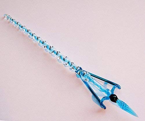 Stylo-Plume en Verre avec Rangement 2 Pièces Turquoise