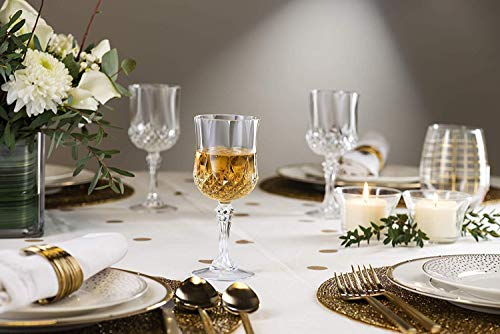 Image of Italian Style Classic White or Red Wine Glasses 230 ml Premium Crystal Clear Diamond Cut Glass | Perfect for Cocktail, Brandy, Mocktail, Champagne Set of (Big cry 250 ml$, 2)