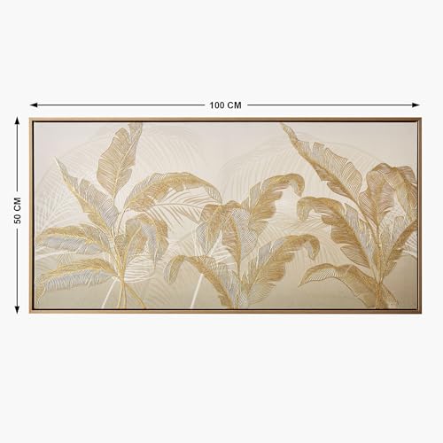 Image of Home Centre Artistry Sartora Canvas Leaf Picture Frame - 100x50cm
