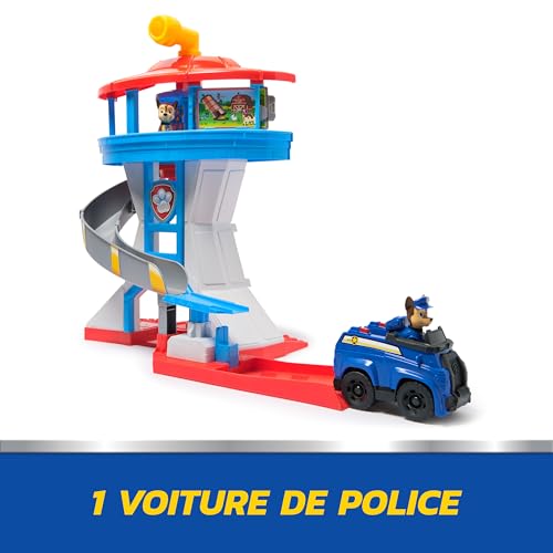 Paw Patrol - Pat Patrouille - Tour De Contrôle 50 Cm - Périscope, Missions, Toboggan, 7 Cartes, 1 Véhicule Et 2 Figurines Chase - Pat Patrouille Jouet - Voiture Enfant - Jouet Enfant 3 Ans Et +