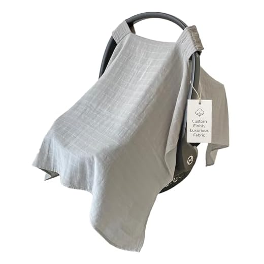 MOZAH 100% Organic Muslin Car Seat Covers for Babies Baby Car Seat Covers for Girls (Belgian Grey)
