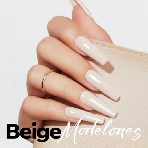 Image of modelones Beige White Gel Nail Polish 15ML, Hema Free Fall Soak-Off UV Gel Polish - 28+Days Long-Lasting Nail Art DIY Manicure Kit Home Salon Women Gifts