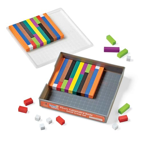 Image of hand2mind Foam Cuisenaire Rods Small Group Set, Teaching Fraction Bars, Montessori Math Manipulatives, Math Teacher Must Haves Elementary, Kindergarten Homeschool Supplies (6 Sets of 74)