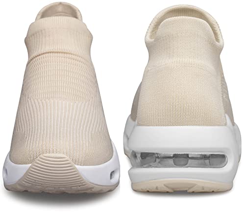 Image of DOUSSPRT Womens Walking Shoes Slip on Sock Sneakers Lady Girls Nurse Mesh Air Cushion Platform Loafers Fashion Casual