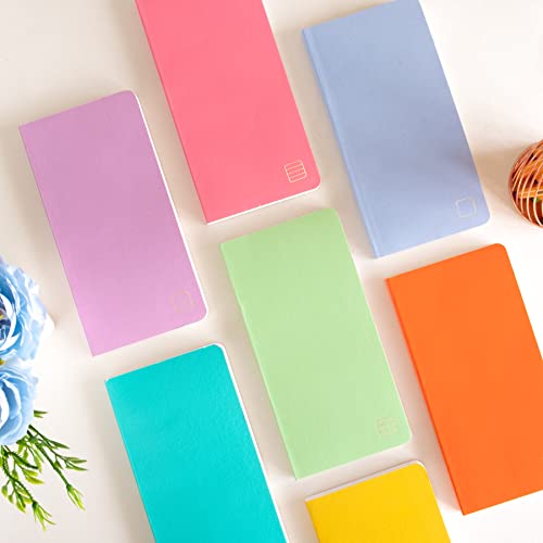 Image of NEORAH - PETITE Notebook SOFT COVER | Organiser REFILL | Unruled Notebook Journal | 100 GSM | 160 pages (Size 21.0 cm x 10.5 cm) Journaling Writing Note Taking Diary, Travellers journal- YELLOW
