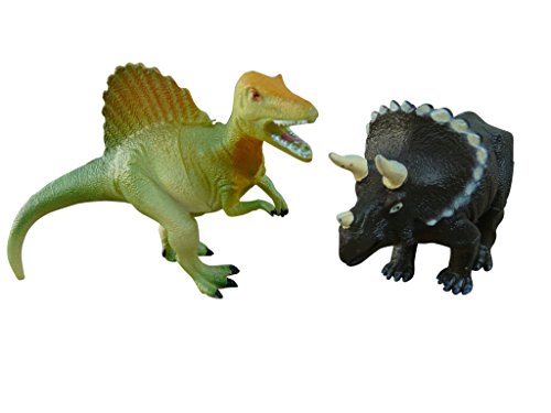 A174 2 pz. Set di dinosauro, Spinosaurus e Triceratops, per combattere Primeval della versione gomma dura più stabile!