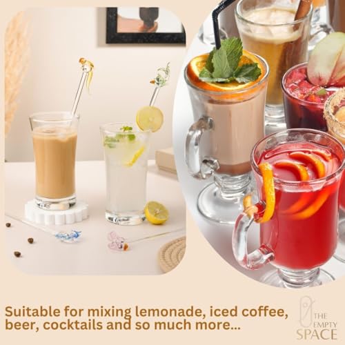 Image of Multi-Coloured 4 Piece Animals Shaped - Glass Drink Mixing Stirrer, Drink Mixer, Cocktail Accessories, Swizzle Stick Bar Stir Sticks, Reusable Coffee Stick, Parties & Gifts