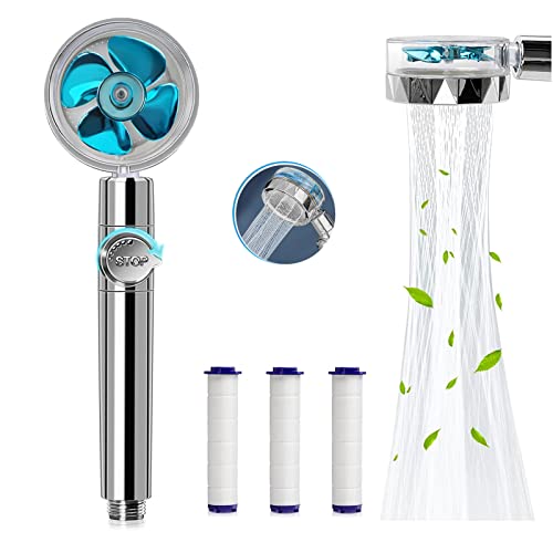 Douchette, FOXMM Pommeau de Douche Anti Calcaire Économiseur d'Eau Haute Pression Tête de Douche Turbo Filtre à Trois Niveaux Système de Filtrage avec Filtre 3 Coton PP Remplaçable