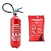 Produktbild Feuerlöscher ABF-Schaum 6L Fettbrand ABF mit Manometer Orig. ANDRIS® DIN EN3 mit Prüfnachweis, Löschdecke 1m x 1m, ISO Symbolschild, Halterung
