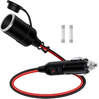 HuaLiSiJi Prolunga per accendisigari da auto, 12 V, 24 V, 14 AWG, con indicatori LED, per gonfiaggio pneumatici, aspirapolvere e altre apparecchiature portatili (3 m)