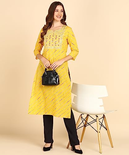 Image of Maaesa Printed Cotton Kurta for Women