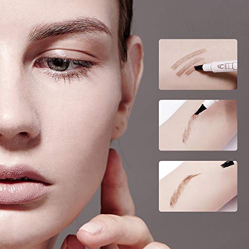 Music Flower Eyebrow Pencil - Reddish Brown & Eyebrow Wax Pen, Waterproof Long Lasting Liquid Eyebrow Pen, Eyebrow Waxing Shaping Clear Eye Makeup Kit #TOP3