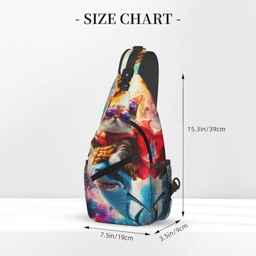 Crossbody Sling Backpack Bag Cat Pizza Mini Casual Shoulder Daypack Chest Bag For Women Men Travel Hiking Gym Anti Theft3