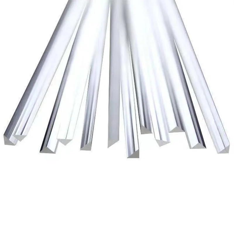 Barra a Triangolo in Acrilico, Barra Solida, Asta Trasparente, Triangolo rettangolo, PMMA, Guida Luminosa, Colonna, Bastone(5x5x500mm 20Pcs)