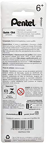 Lapiseira Pentel Quick Click 0, 7Mm Rosa Com Tubo De Grafites, Pentel, Sm/Pd217-Pm, Rosa