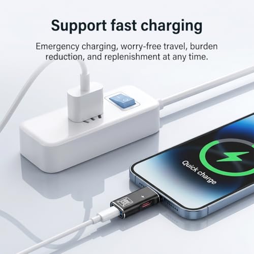 Image of Verilux 2-in-1 Type C to C Connector, Type C Male to USB 3.0 Female Aluminum Alloy Converter with USB 3.0 Sync & C Charging Adapter, Mini OTG Adapter for Laptop, Smartphone, Tablet, Flash Drive