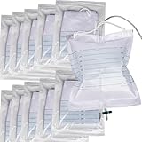 10 Packs 4000mL Urinary Drainage Bags,Overnight Drain Bags with Anti-Reflux, Extra Large Volume Urine Bag, Urinal Collector Urinary Bags