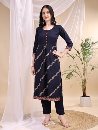 Kurta droite brodée tenue idéale pour journées actives