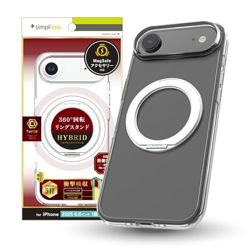 Simplism �V���v���Y�� iPhone Air [Turtle MagStand] MagSafe�Ή� �����O�X�^���h�t���n�C�u���b�h�N���A�P�[�X TR-IP25L1-TTMSS-CLSV