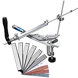 CWOVRS Knife Sharpening Kit, RUIXIN PRO RX-008 Knife Sharpener, 360 Flip Knife Sharpening System, Rotation Fixed-Angle, Kitchen Chef Knife Sharpener with 4 Whetstones+6 Diamond Stones