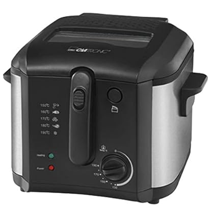 Clatronic® Friteuse mit Fett | 2,5 Liter | Fritteuse 130-190°C | Geruchs- und Fettdunstfilter | 1600W | Abtropfvorrichtung | Antihaft-Ölbehälter | Friteuse Öl | Fritteuse mit Öl | Fritöse FR 3649