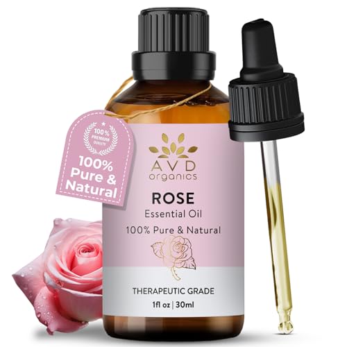 AVD Organics Rose Essential Oil 30ml 100% Pure for Massage Home Fragrance